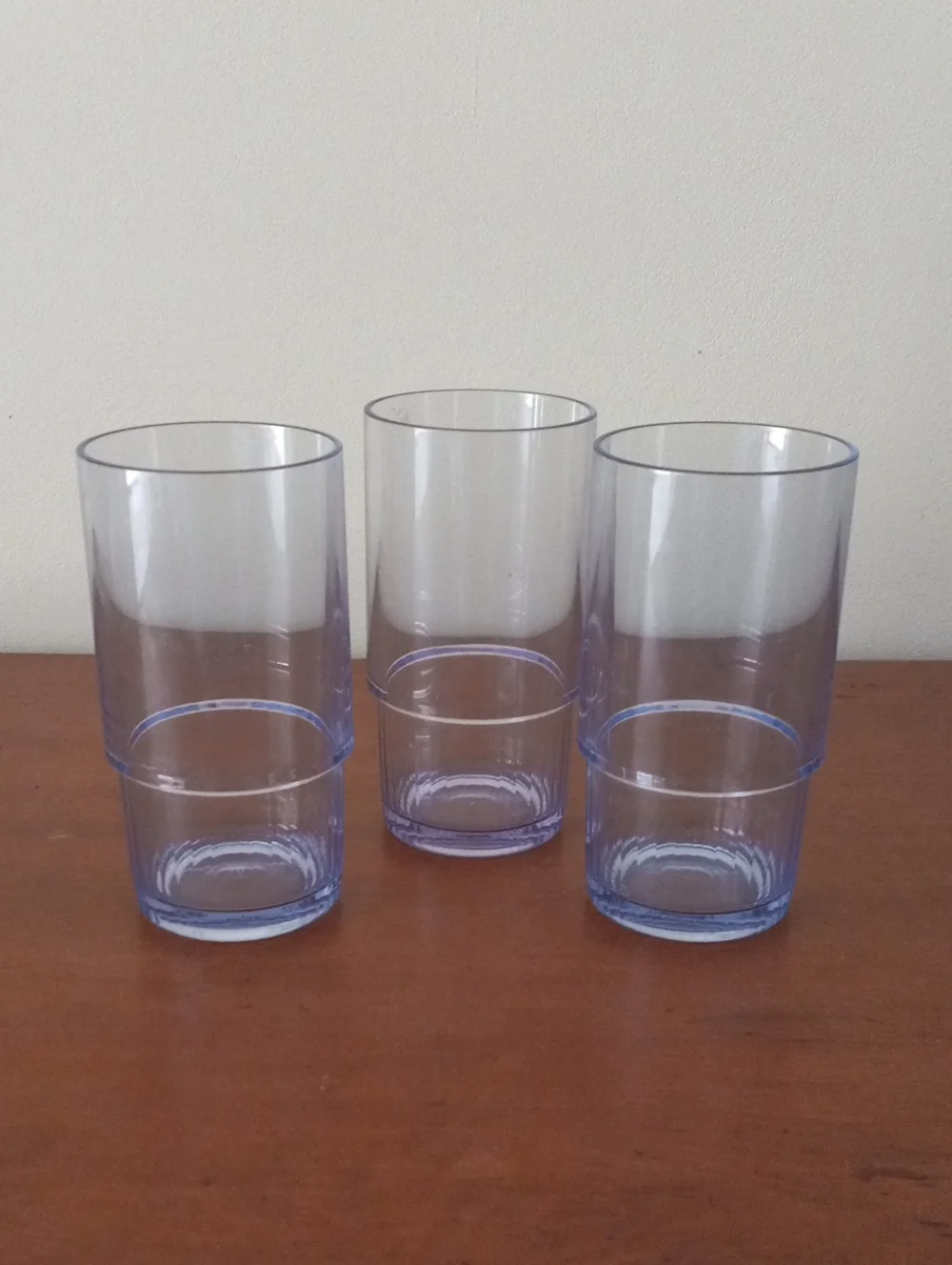 Vintage Tupperware Preludio Acrylic Blue Stacking Tumbler Glasses Set of 3